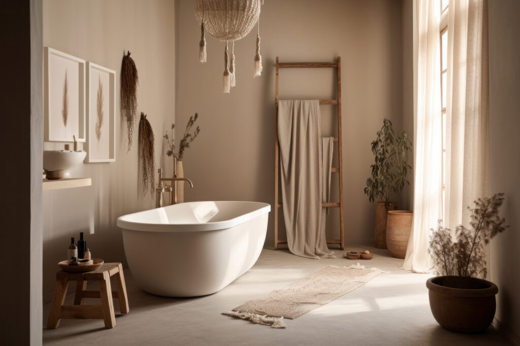 Serenidad y elegancia se unen en este lujoso baño.